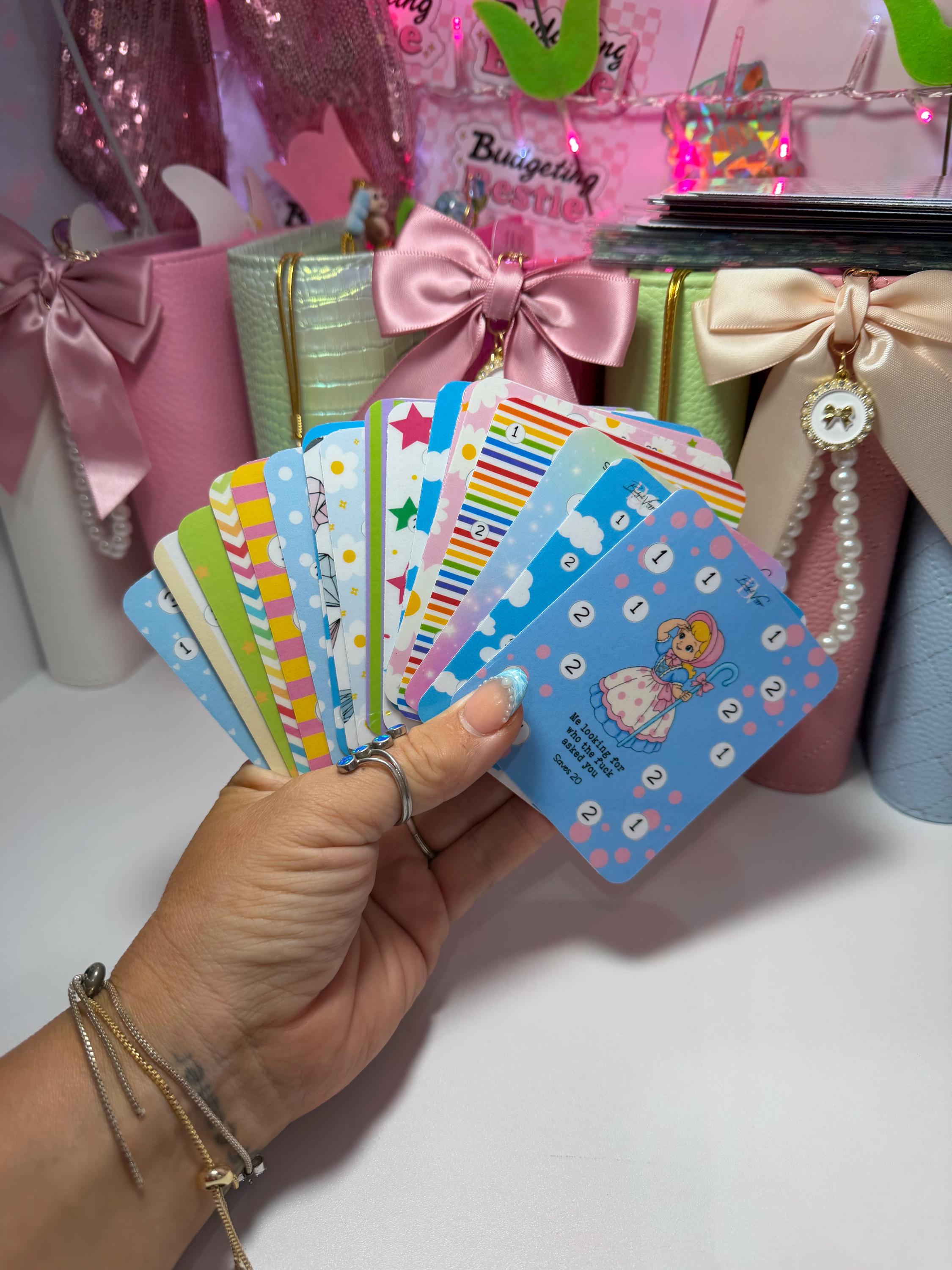 Cute but unhinged Minis cash stuffing budget tracker
