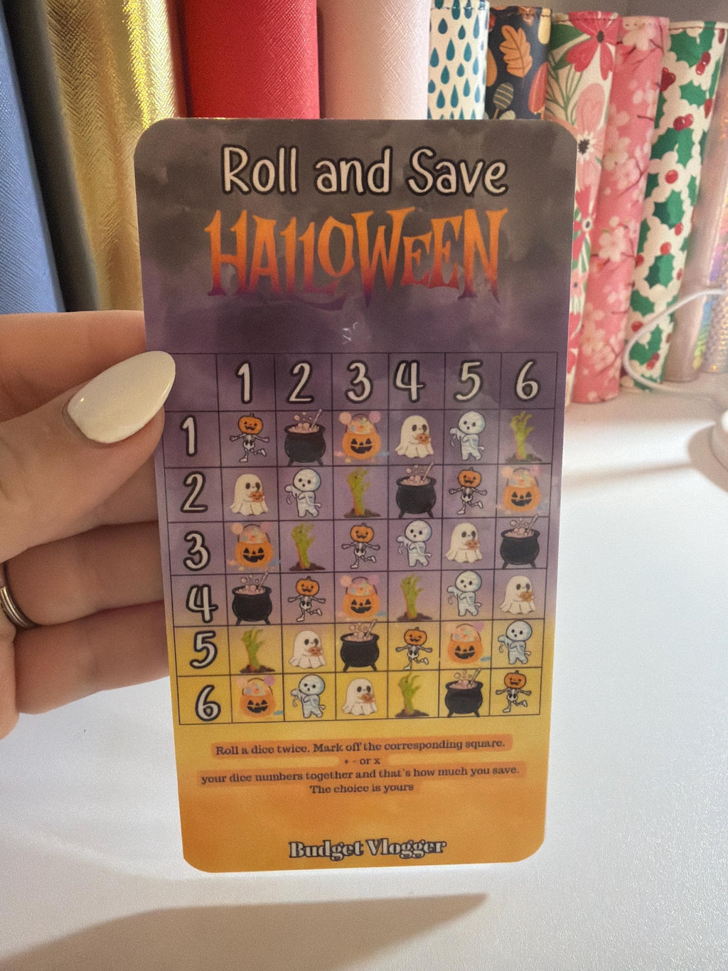 Roll and Save: Halloween A6 Cash Envelope Savings Challenge / cash stuffing Halloween