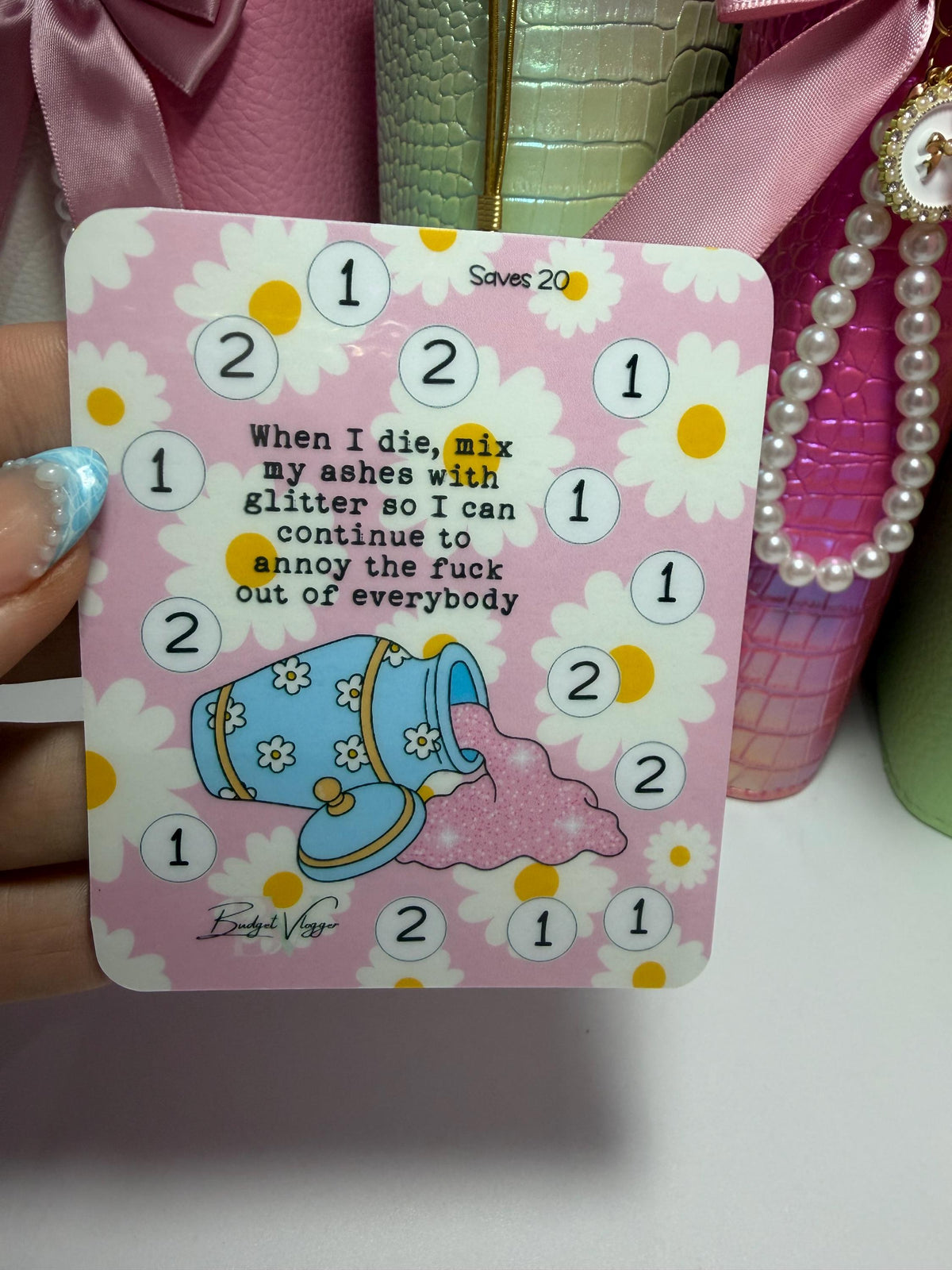 Cute but unhinged Minis cash stuffing budget tracker
