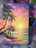 Palm Tree Sunset – A6 Glitter Cash Stuffing Dashboard