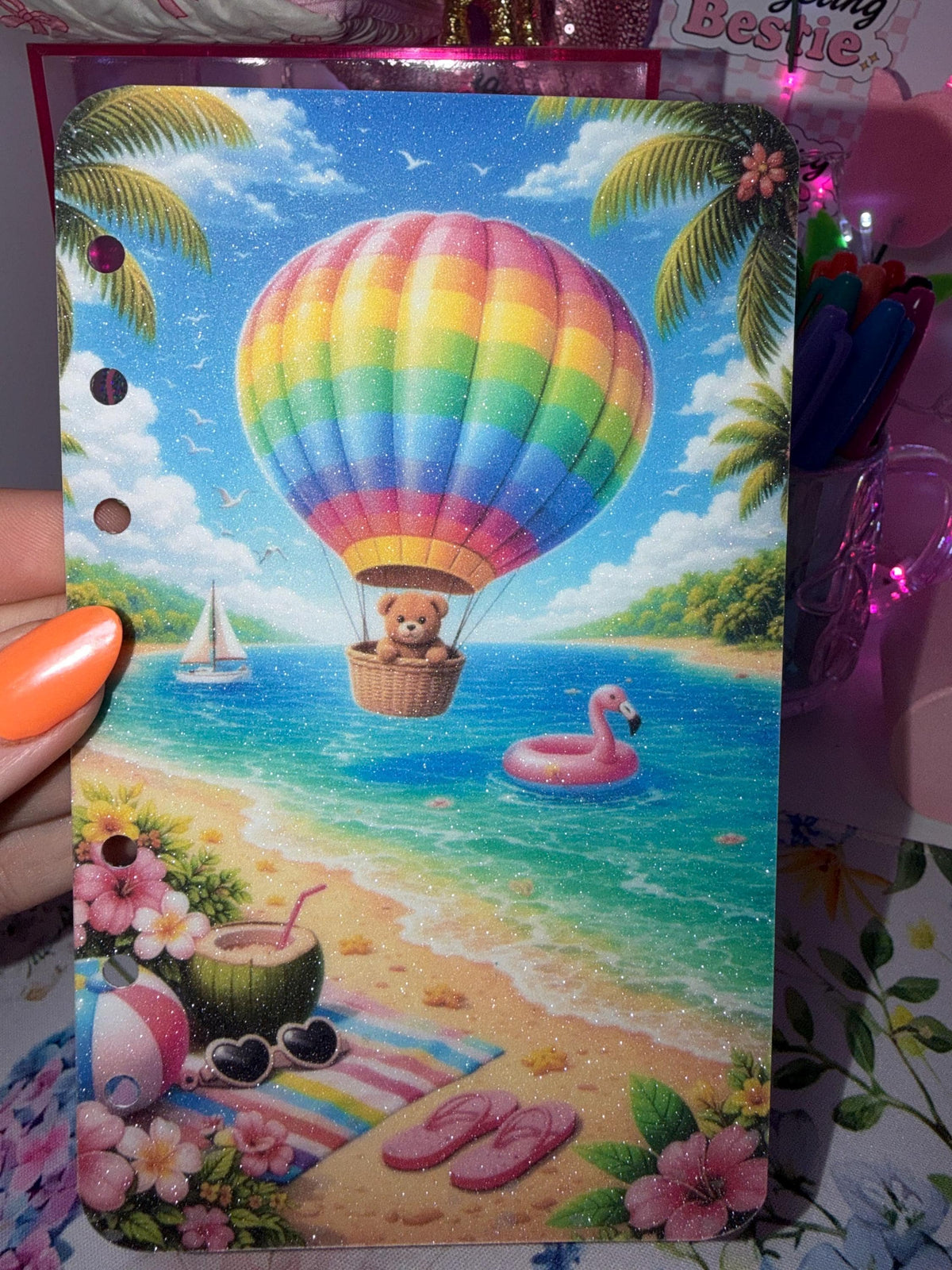 hot air balloon ride – A6 Glitter Cash Stuffing Dashboard