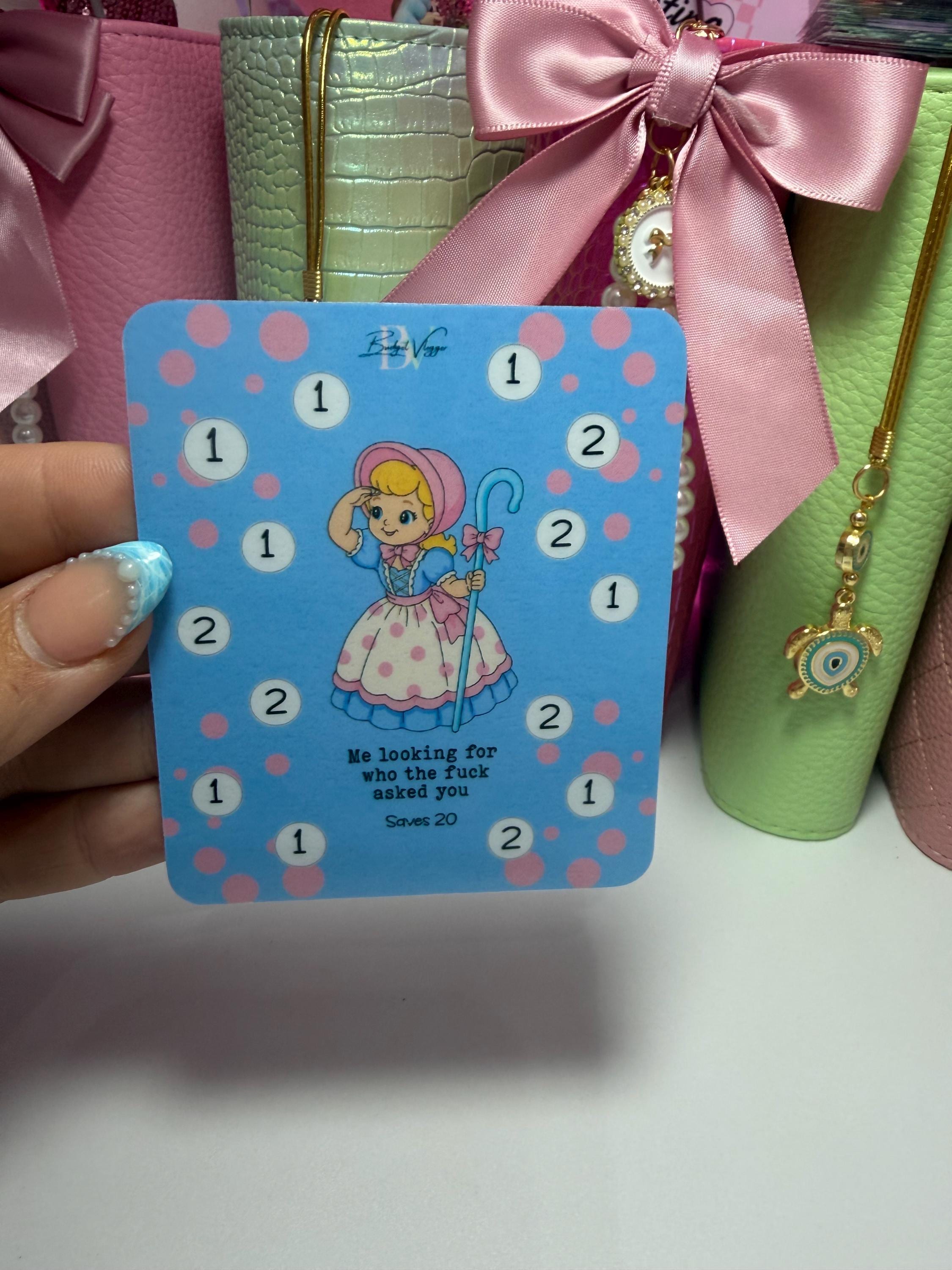 Cute but unhinged Minis cash stuffing budget tracker