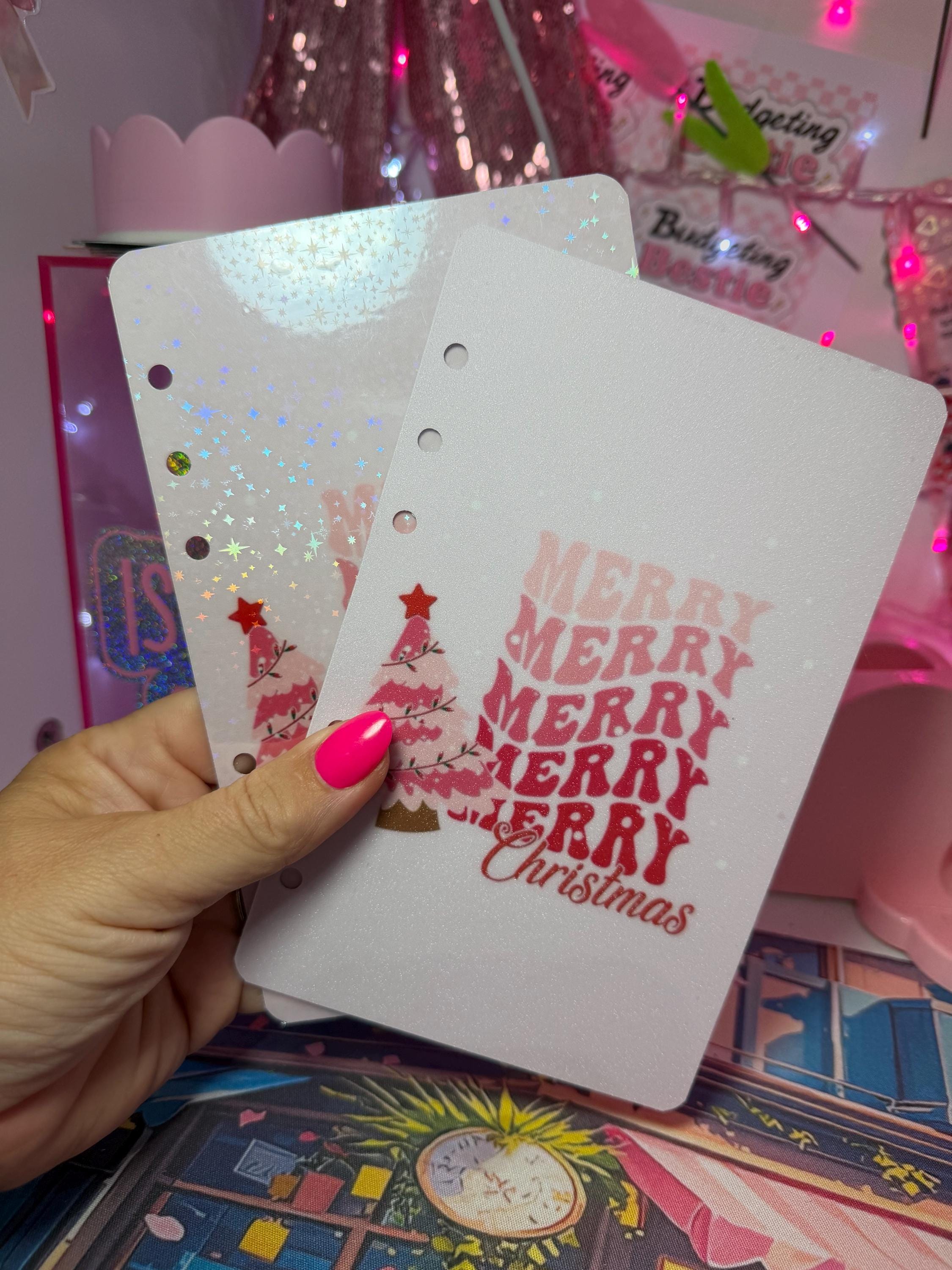 Pink Merry Christmas – A6 Cash Stuffing Dashboard