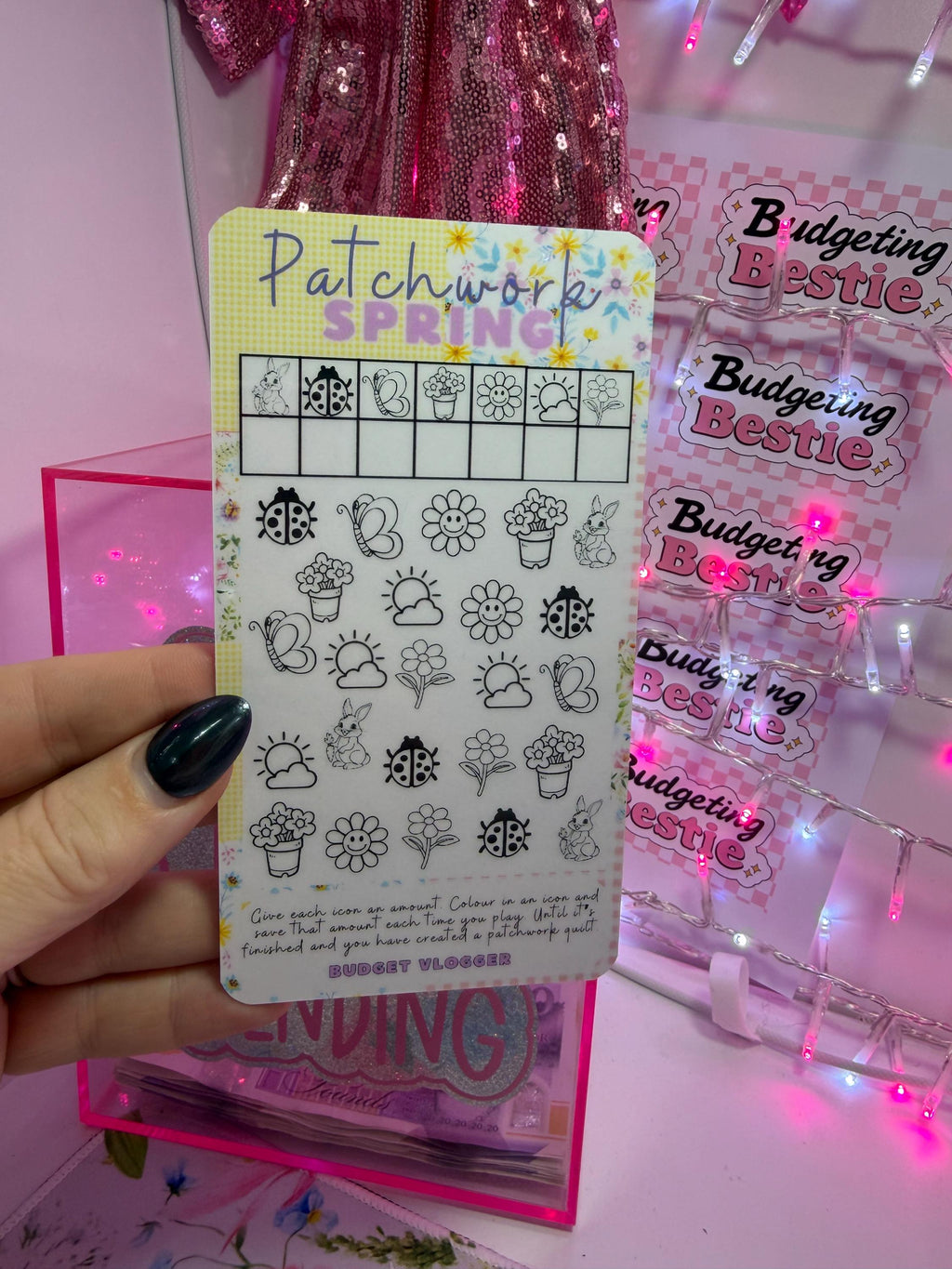 Patchwork Seasonal – A6 Laminated Savings Challenge