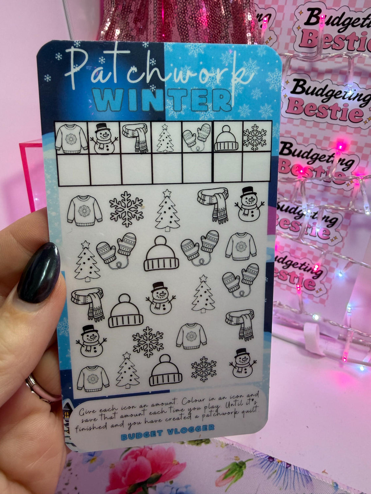 Patchwork Seasonal – A6 Laminated Savings Challenge