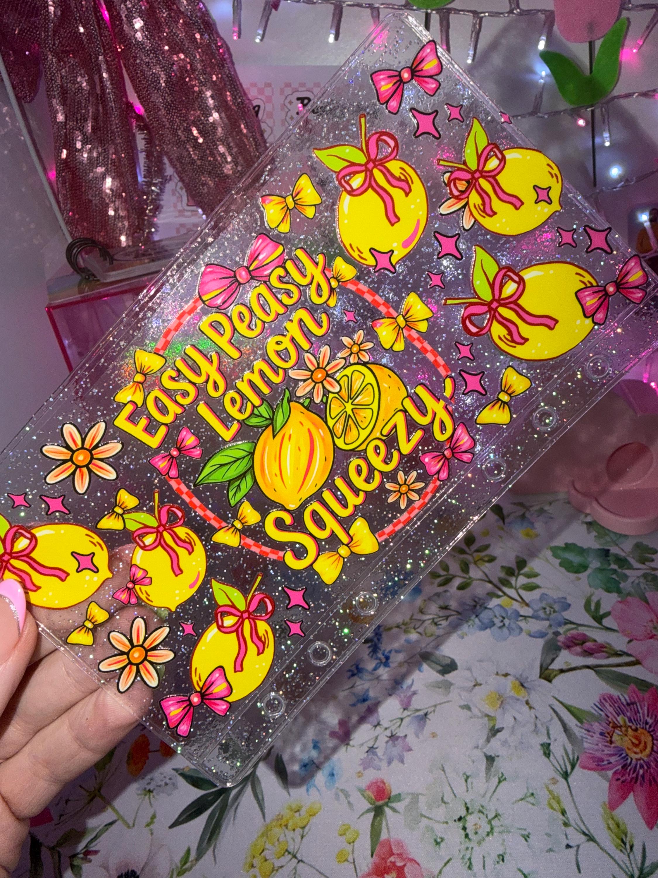 Easy Peasy Lemon Squeezy – A6 Glitter Zipless Savings Wallet