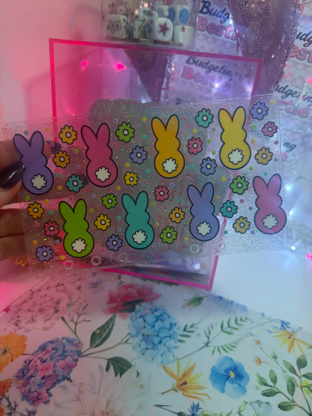 Easter Bunnies – A6 Glitter Zipless Savings Wallet