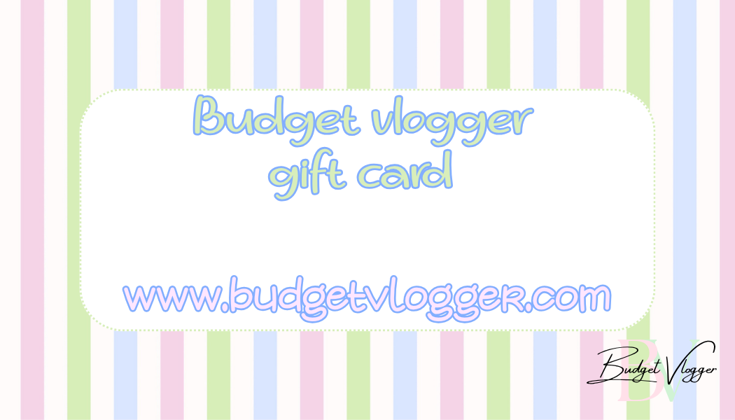 Budget vlogger gift card
