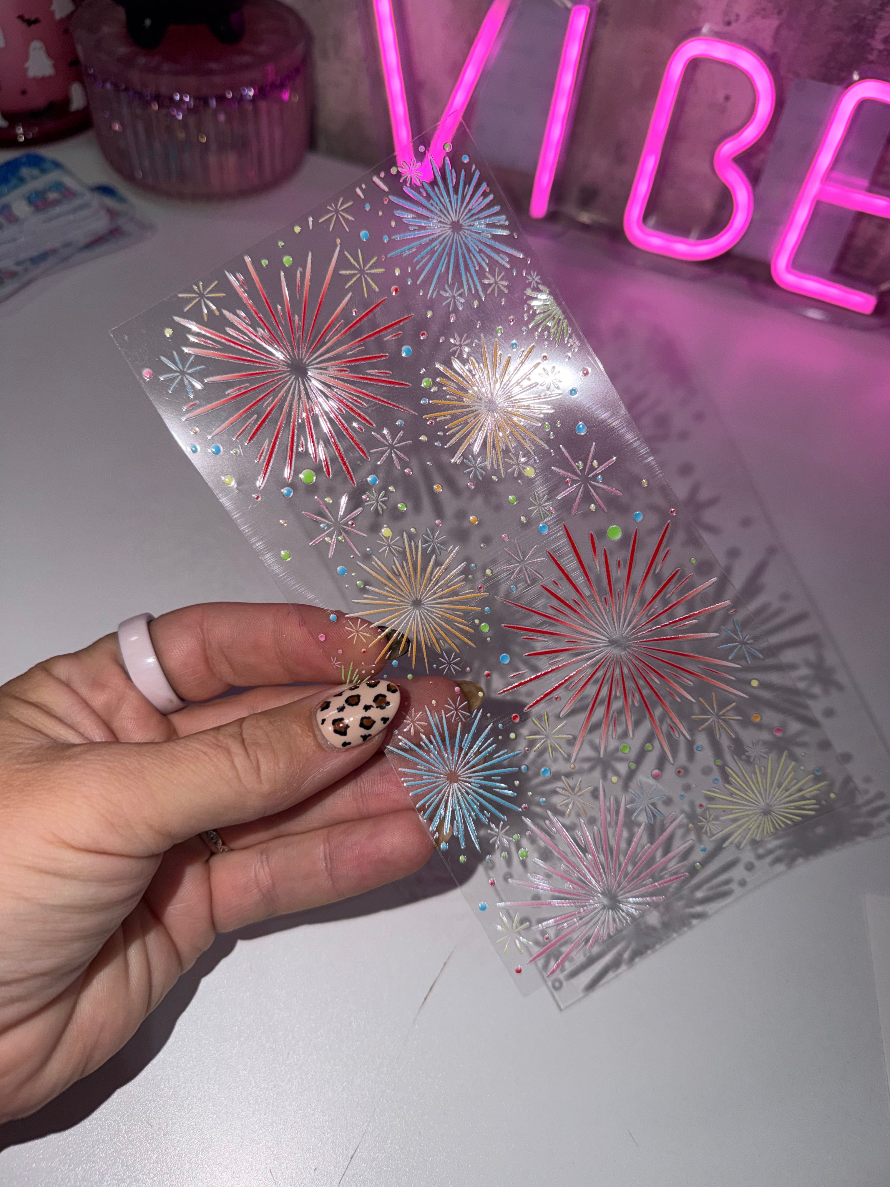 Firework : uvdtf zipless glitter envelope
