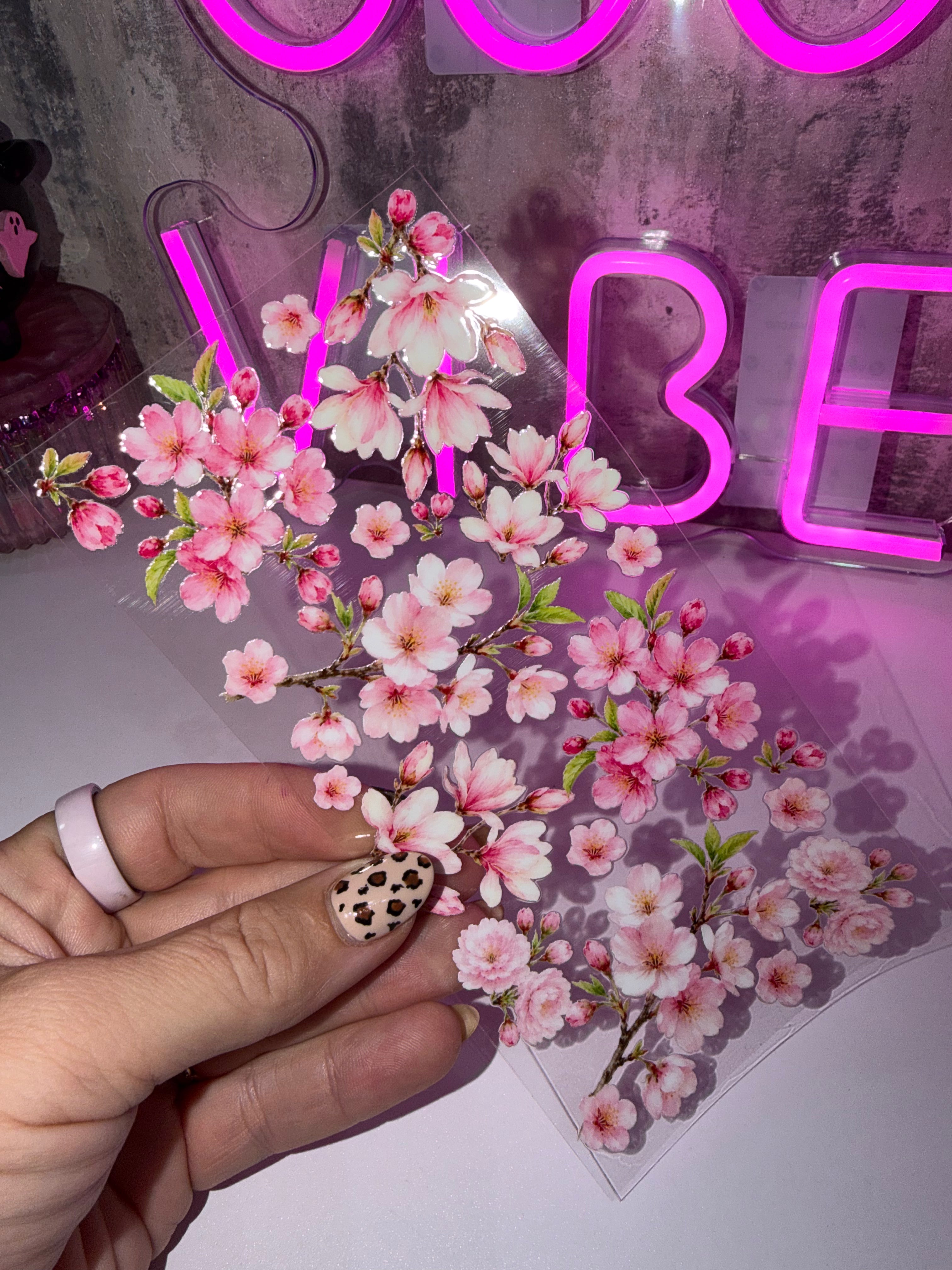 Cherry blossom : uvdtf zipless glitter envelope