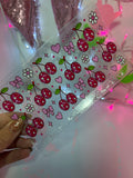 uvdtf zipless glitter envelope: Disco cherries