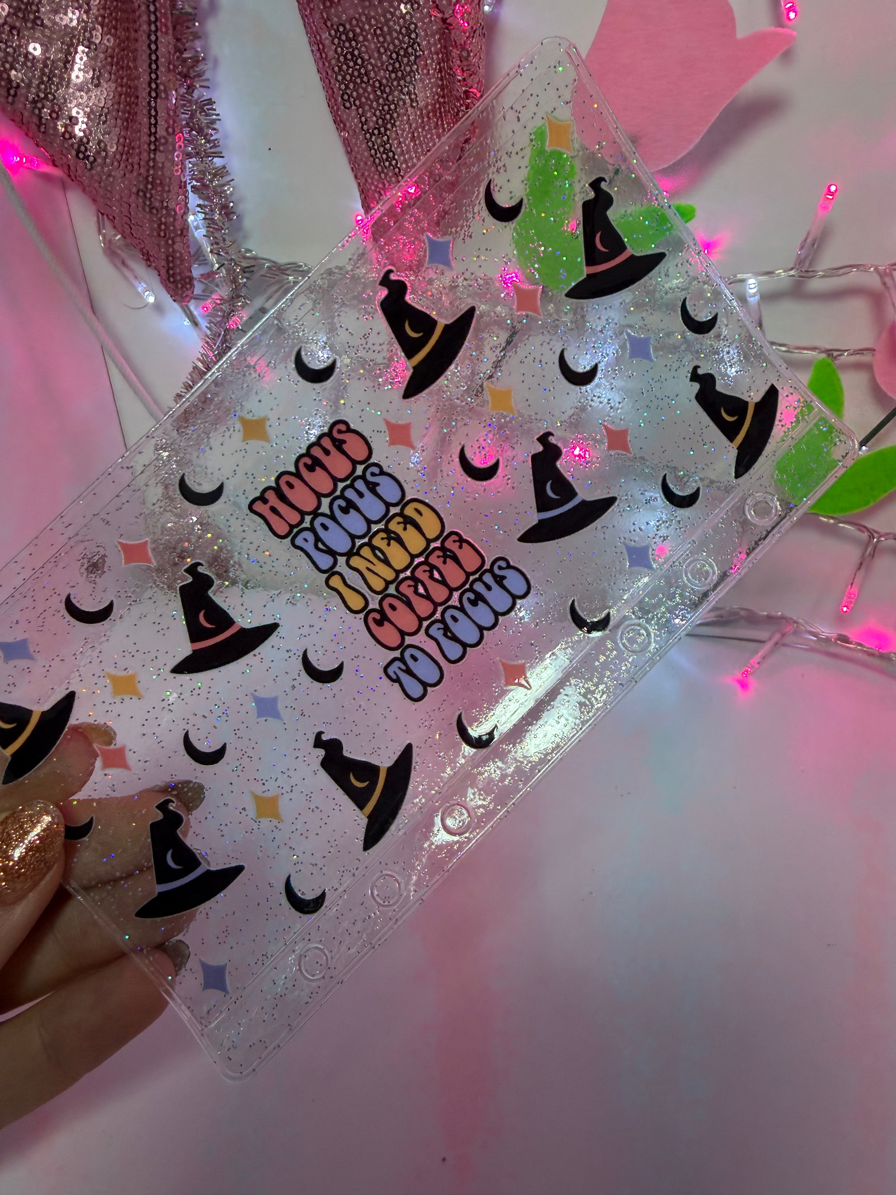 uvdtf zipless glitter envelope: Hocus pocus I need coffee