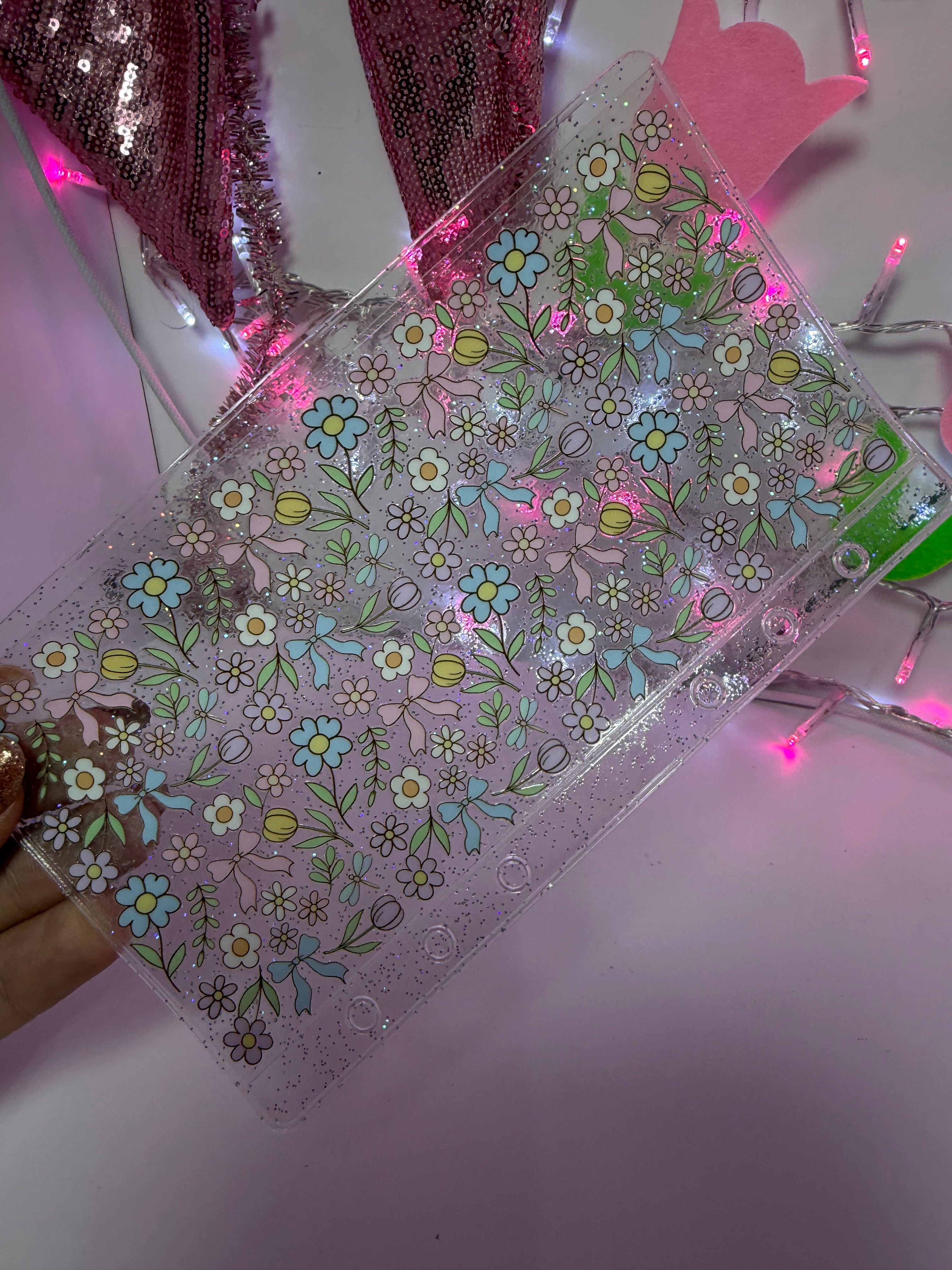 uvdtf zipless glitter envelope:spring in bloom