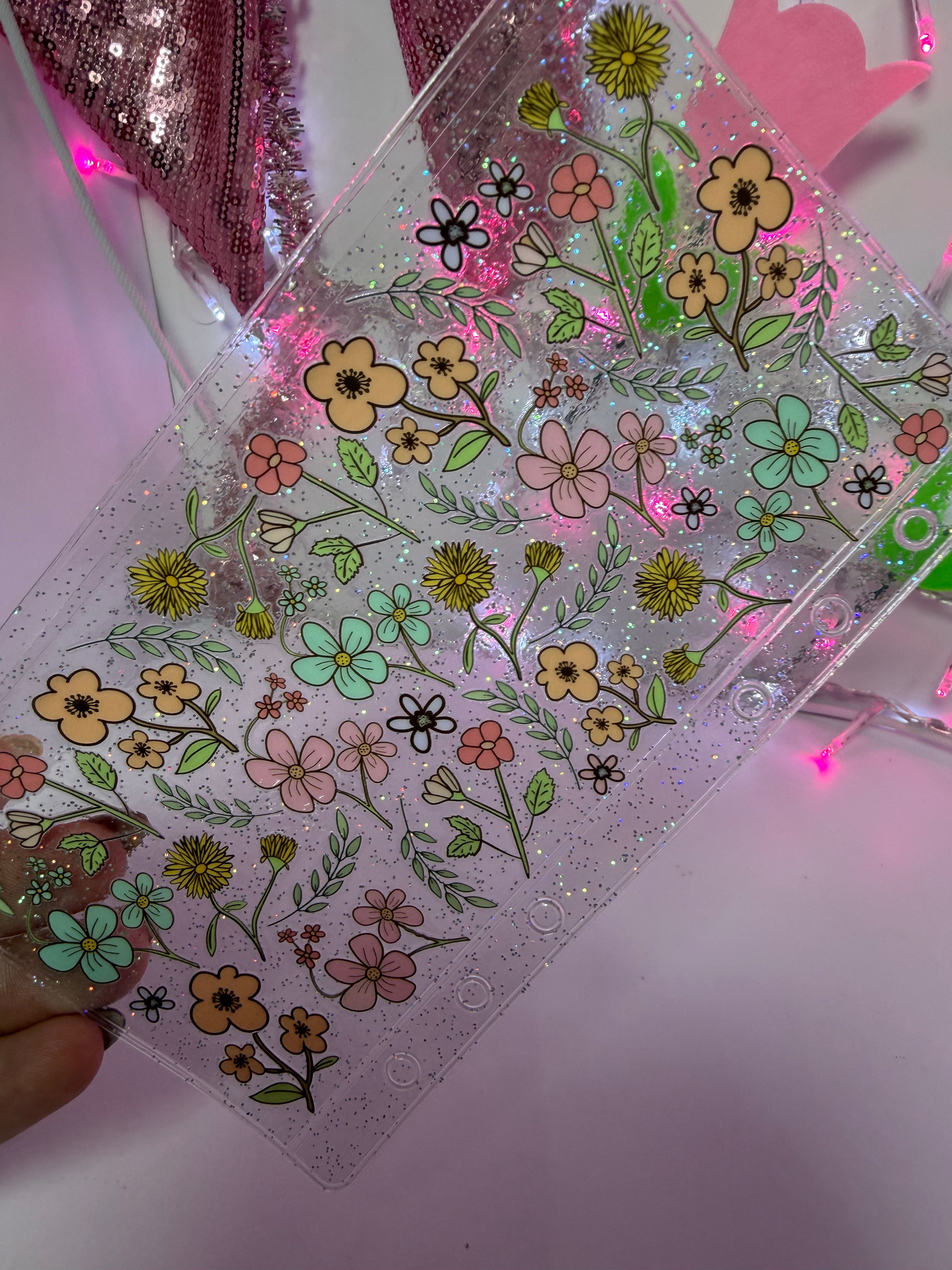 uvdtf zipless glitter envelope: wild flowers