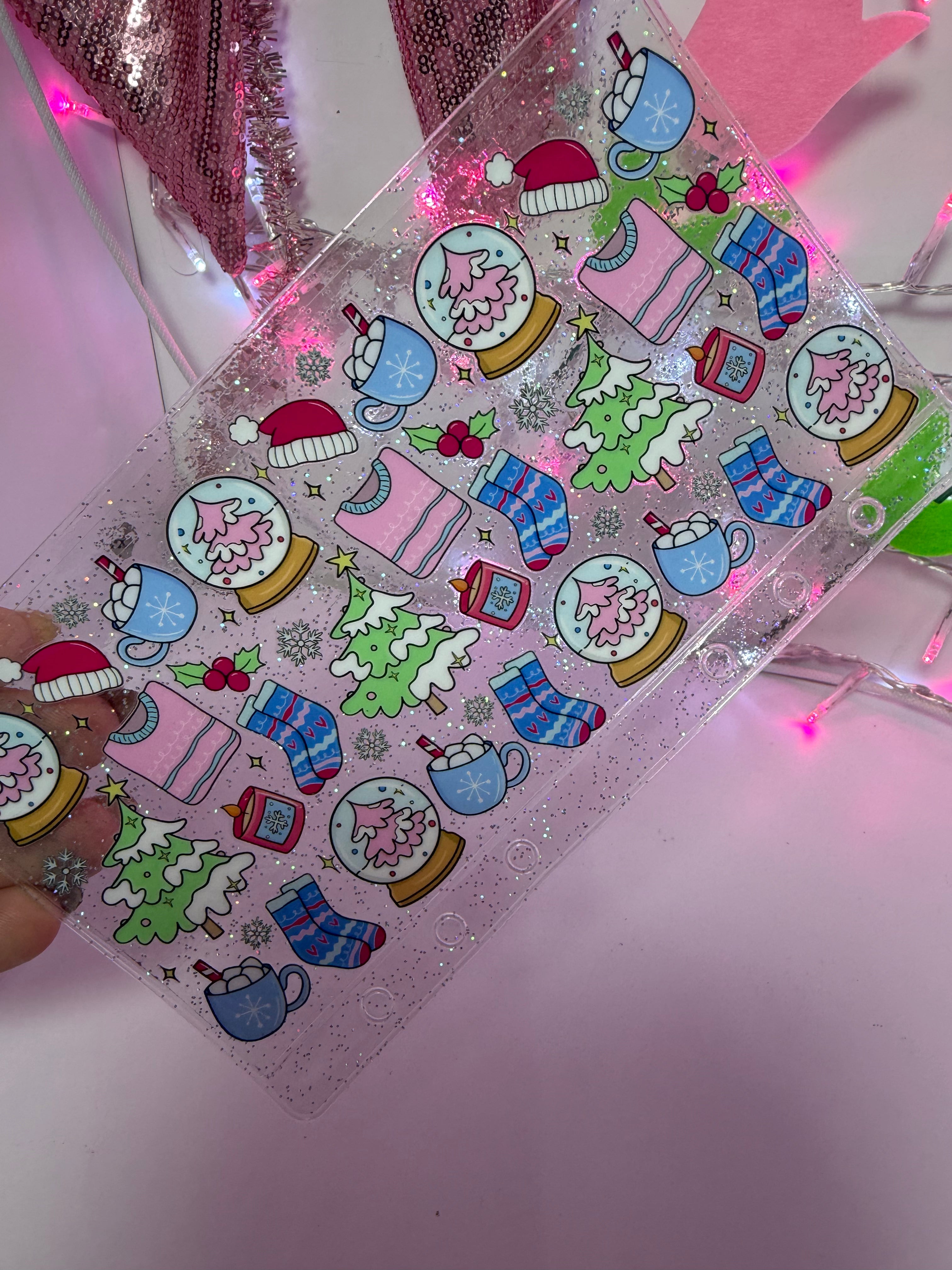 uvdtf zipless glitter envelope: Cozy Christmas