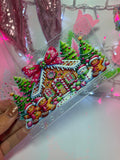 uvdtf zipless glitter envelope: Gingerbread house