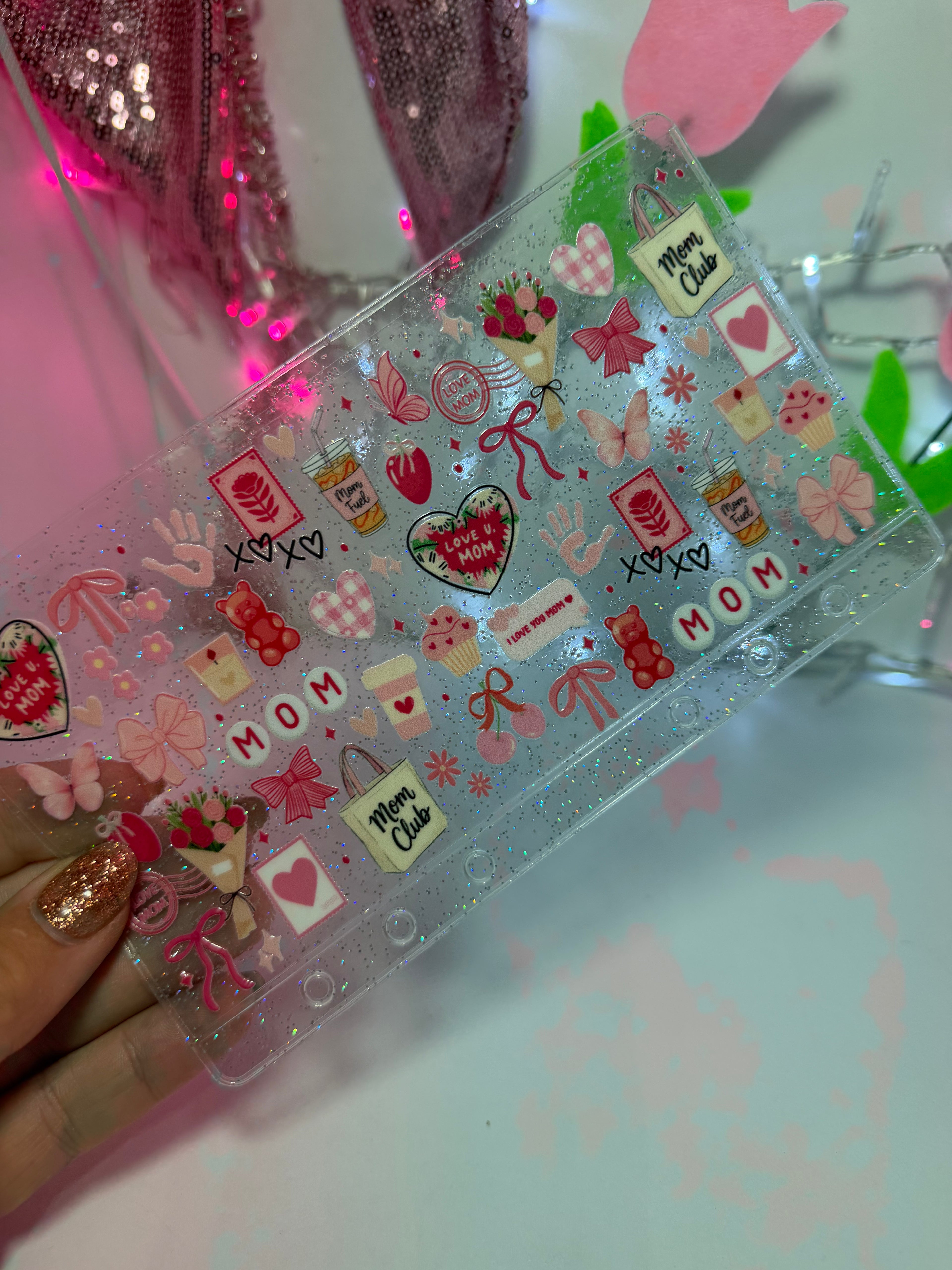 uvdtf zipless glitter envelope: Mom club