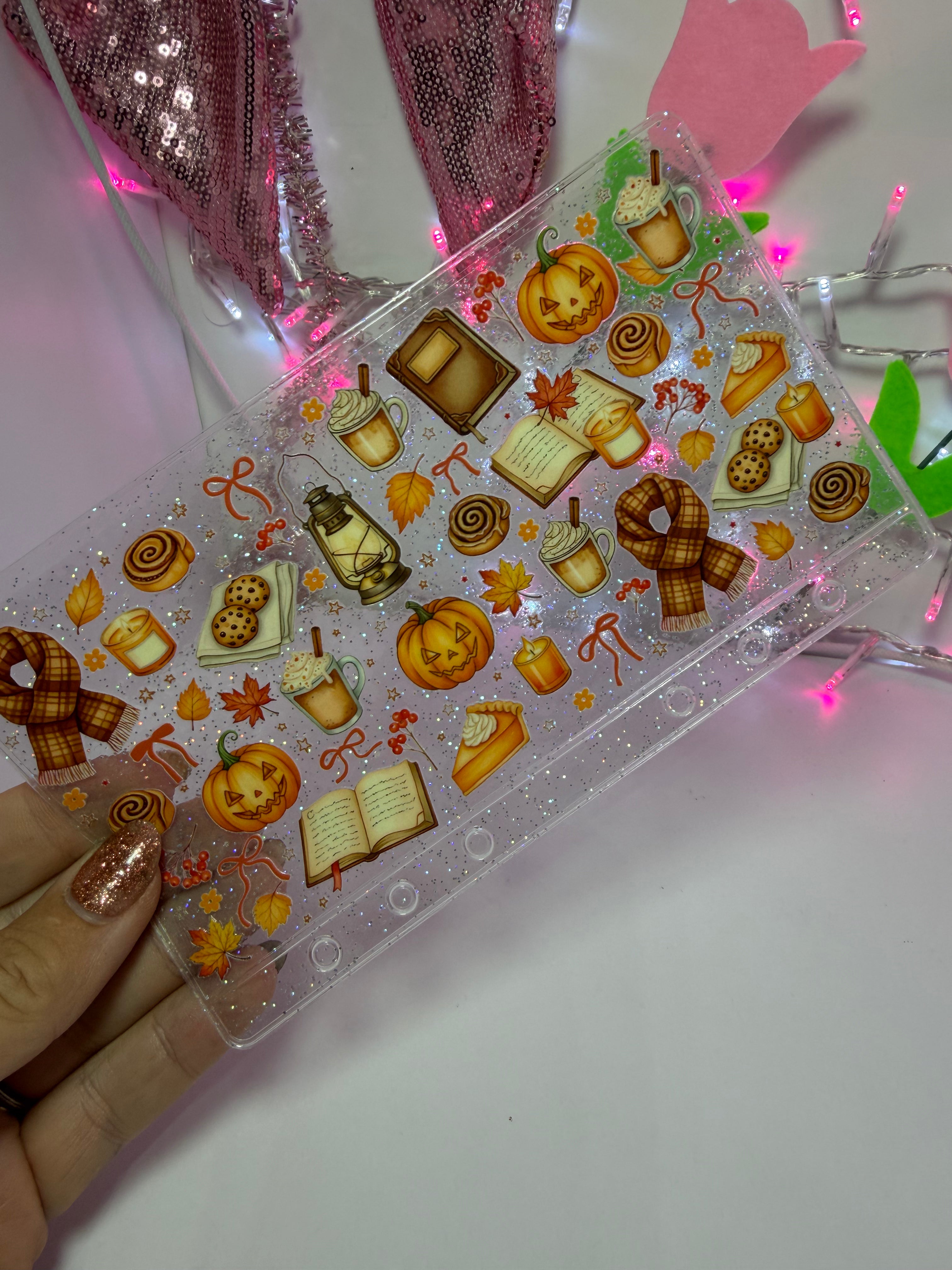 uvdtf zipless glitter envelope: Pumpkin pages