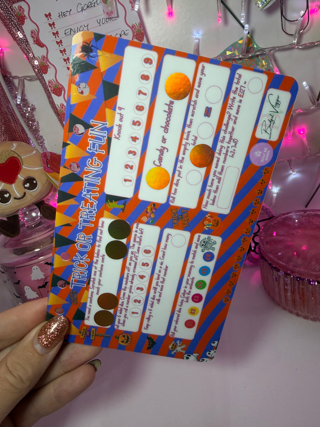 Trick or treating fun savings game - A6 Cash Stuffing
