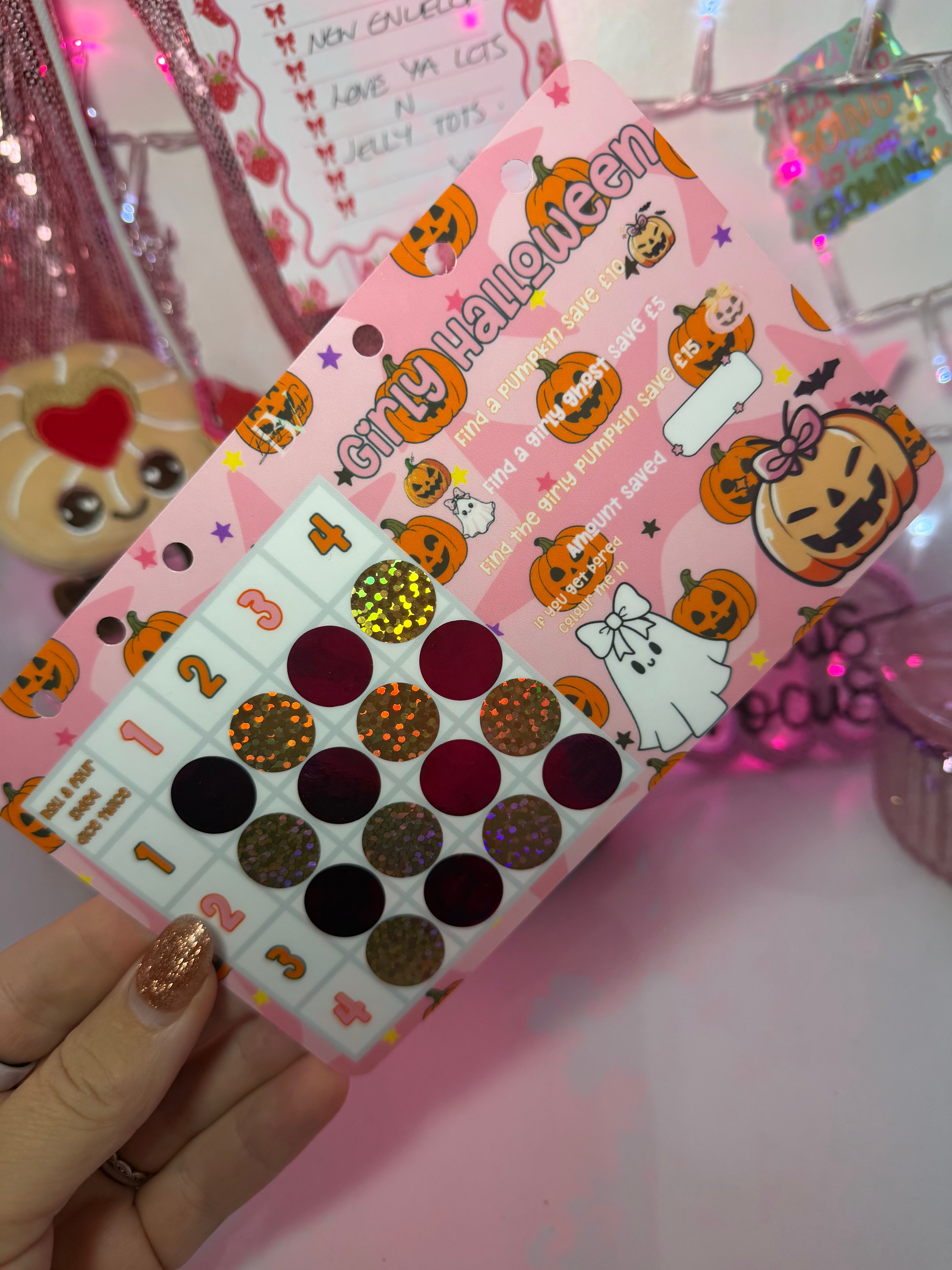 Girly halloween savings game - A6 Cash Stuffing