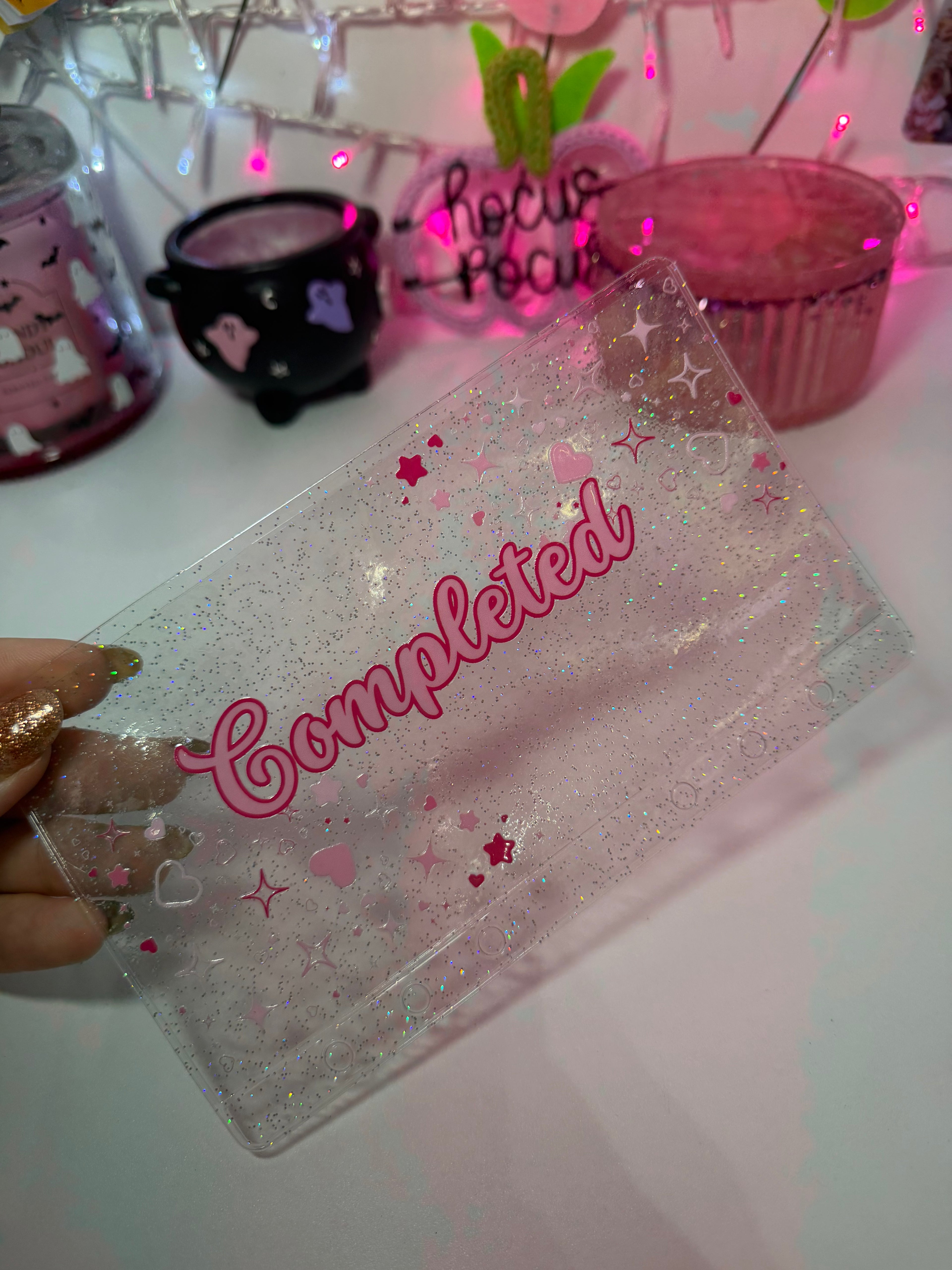 challenge pink hearts and stars : uvdtf envelopes