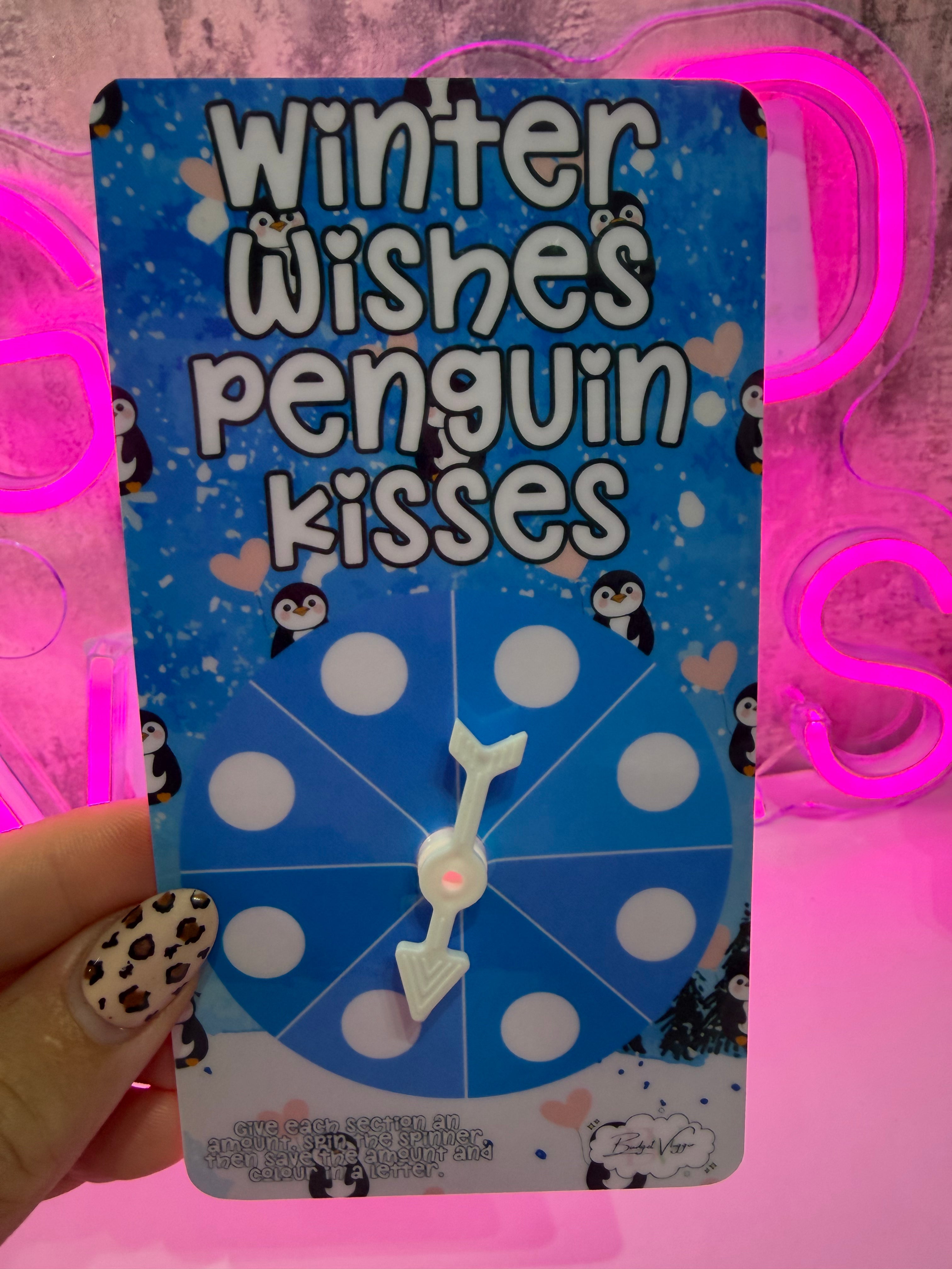 winter wishes penguin kisses : spin and save
