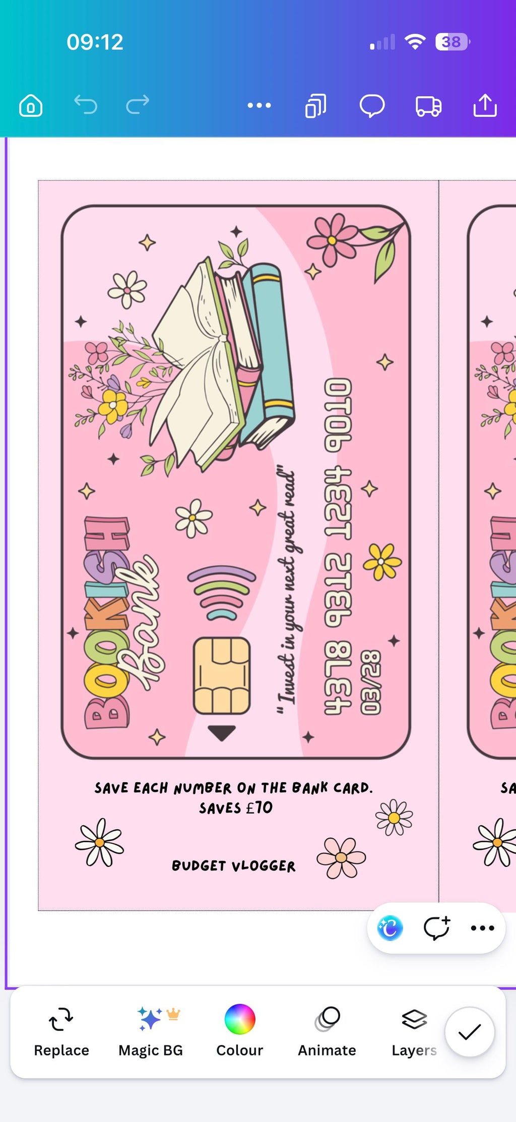 Bookish bank A6 Cash Envelope Budget Tracker