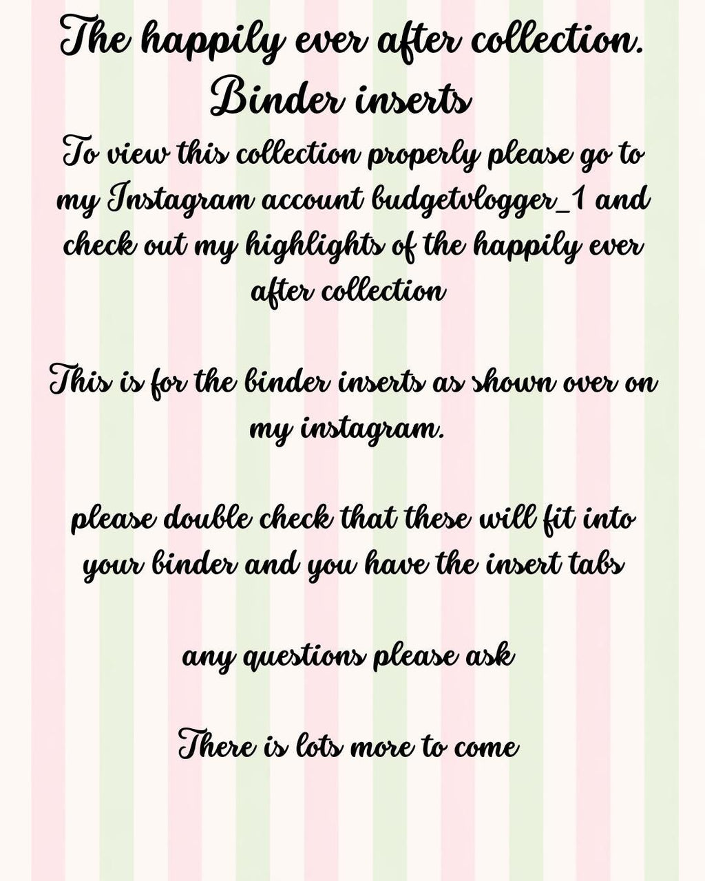 Happily Ever After Collection A6 Dashboard Insert – Glitter Laminated Card
