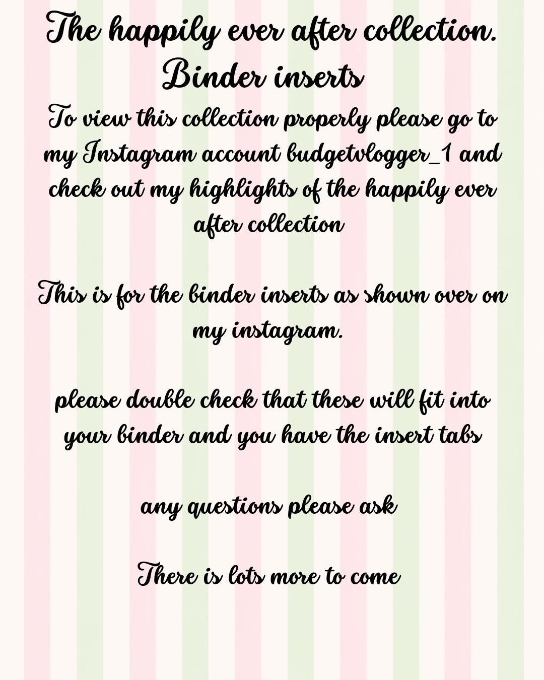 Happily Ever After Collection A6 Dashboard Insert – Glitter Laminated Card