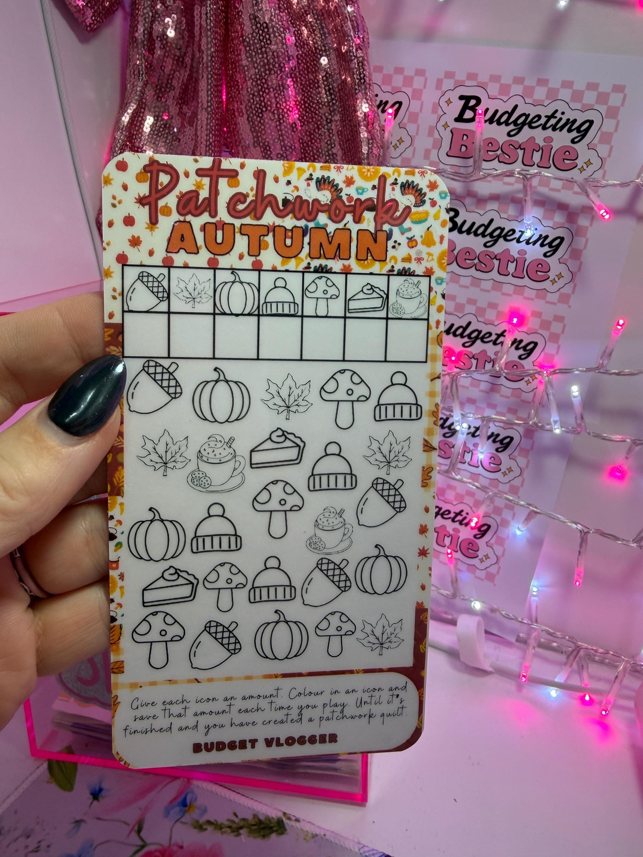 Patchwork Seasonal – A6 Laminated Savings Challenge