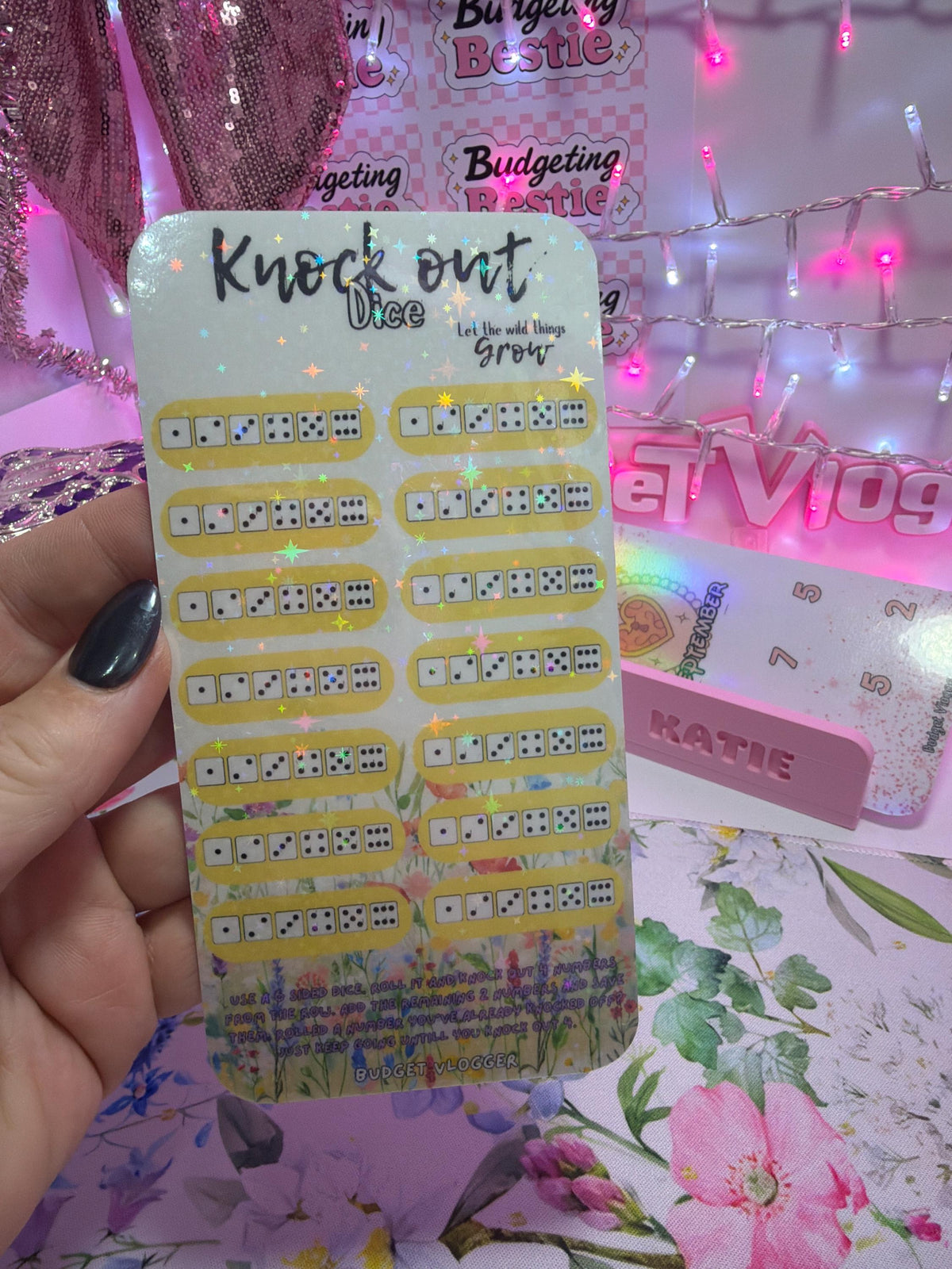 Knockout Dice: Spring Brings – A6 Laminated Savings Challenge