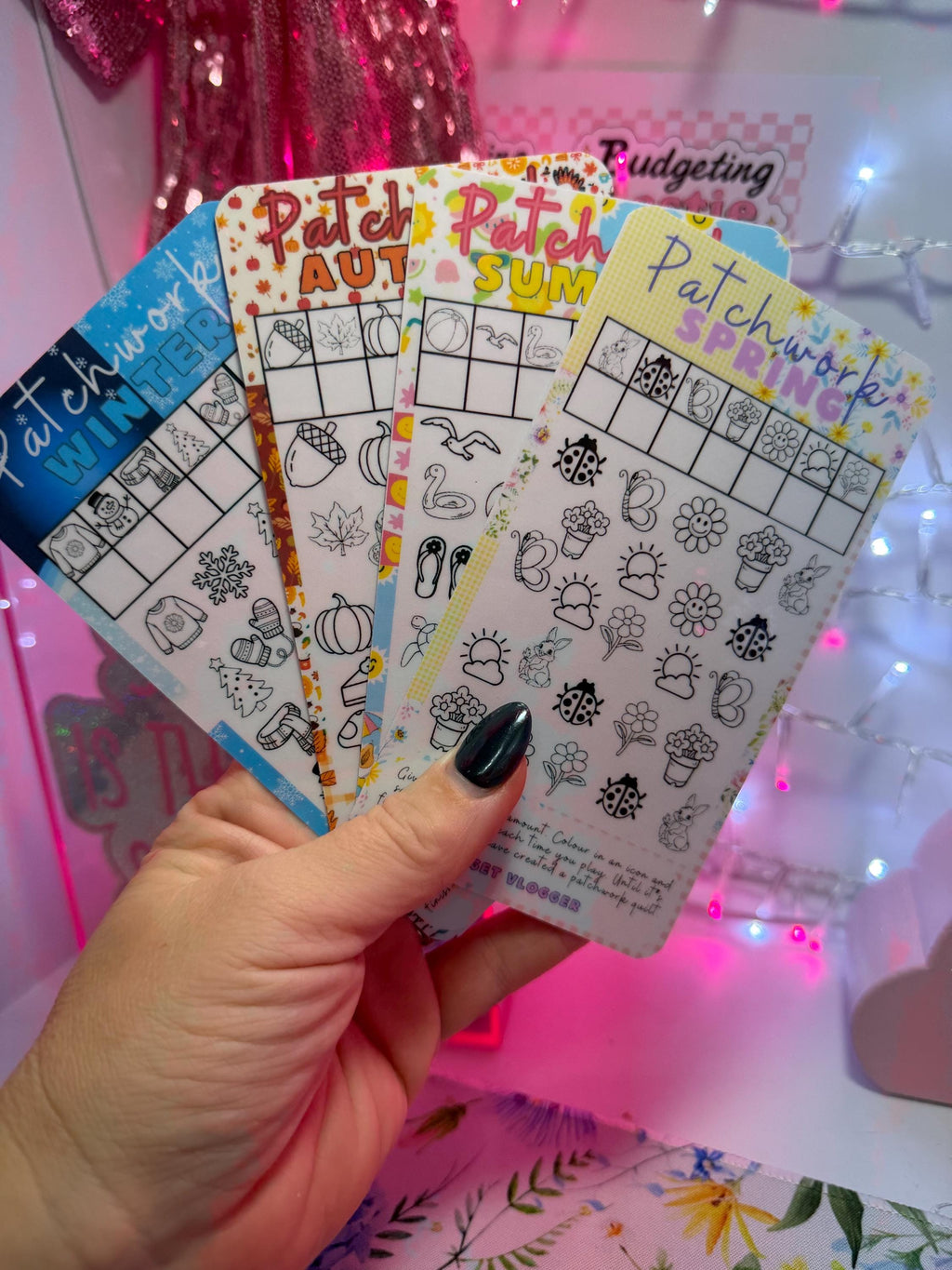 Patchwork Seasonal – A6 Laminated Savings Challenge