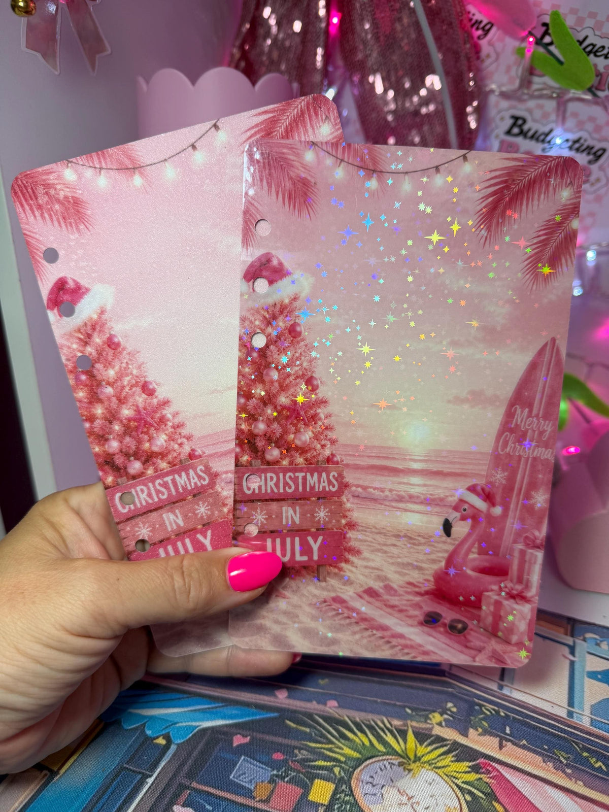 Pink Christmas in July – A6 Cash Stuffing Dashboard