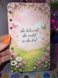 She Believed She Could – A6 Glitter Cash Stuffing Dashboard
